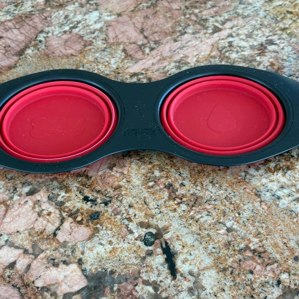 Collapsible Pet Travel Bowl, Mat and Slow Down Feeder